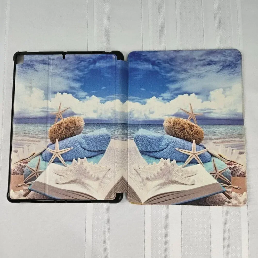 IPad or Air Tablet Case with Auto Sleep/Wake Lid - Beach Theme Front & Back